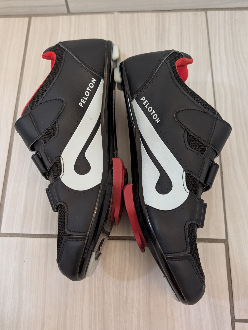 Peloton Cycling Shoes Men Size 46 US 12 Black/White Cleats Spin Bike Adjustable